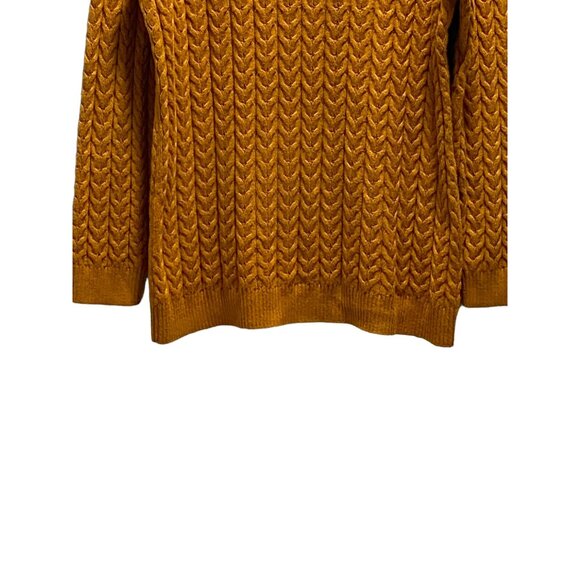 Christopher & Banks Cableknit Turtleneck Sweater Mustard Size XL NWT Soft Cozy - Picture 5 of 12